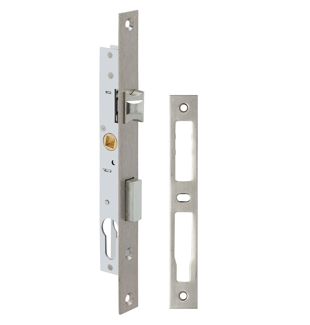 METALUX série 7/28 - Serrure à encastrer Réversible avec gâche Coffre 28mm x 180mm Portillon portail