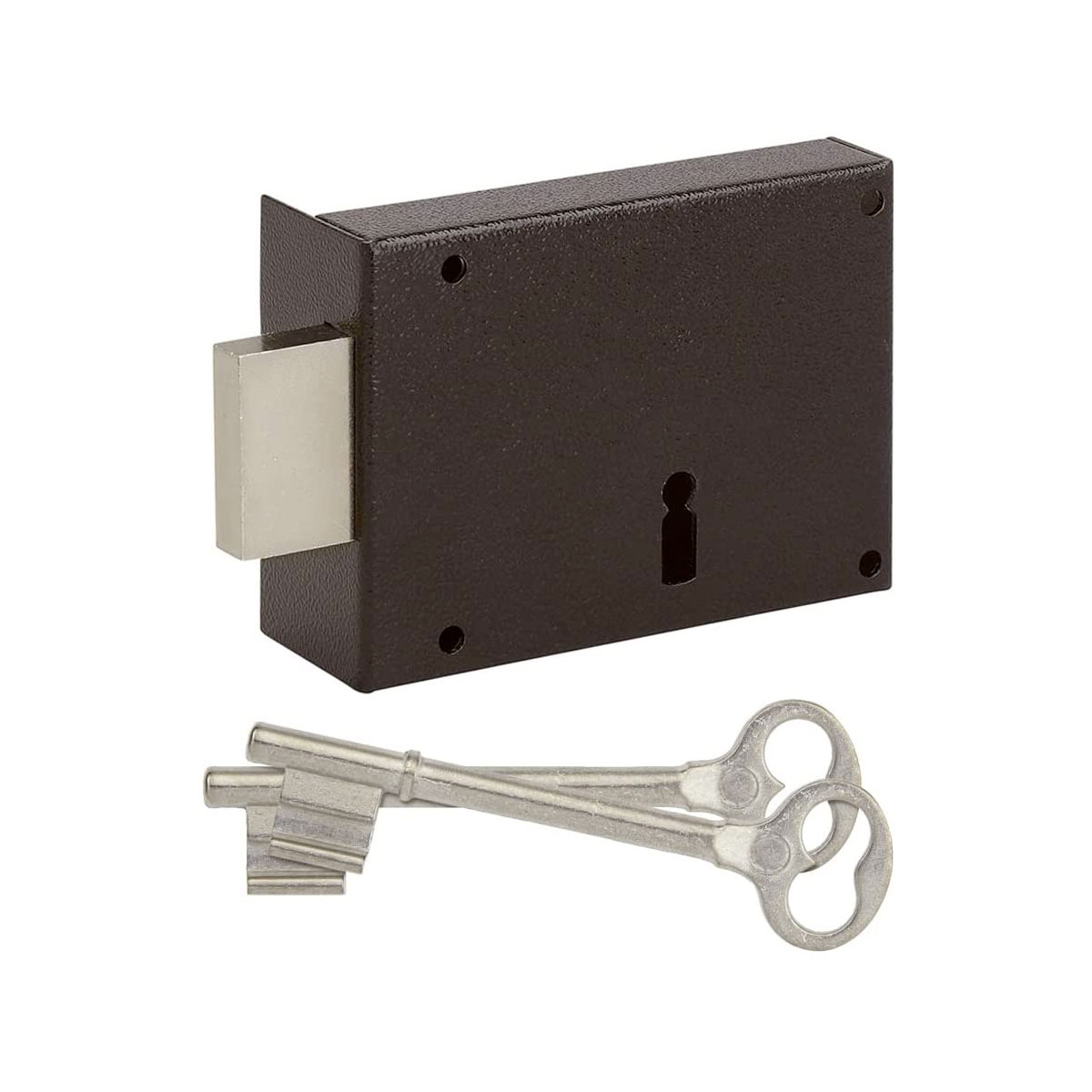 METALUX série 461 140 - Serrure en applique pêne dormant seul  140x81 mm - Gauche pour Portail Porte Jardin Porte Garage