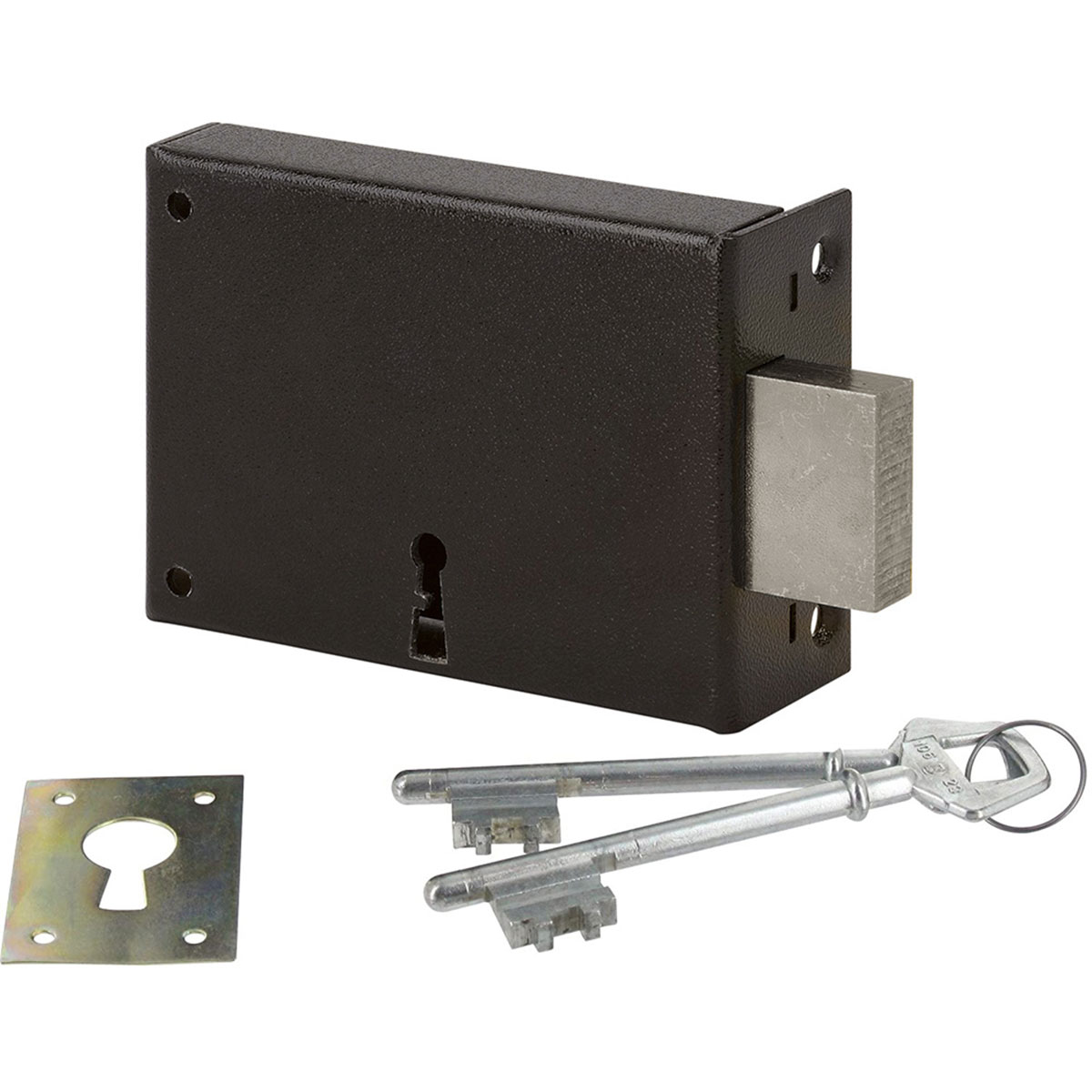 METALUX Série 467 Droite - Serrure en applique Pêne dormant seul 140x80 Porte extérieur Portail Porte de cave Porte de jardin