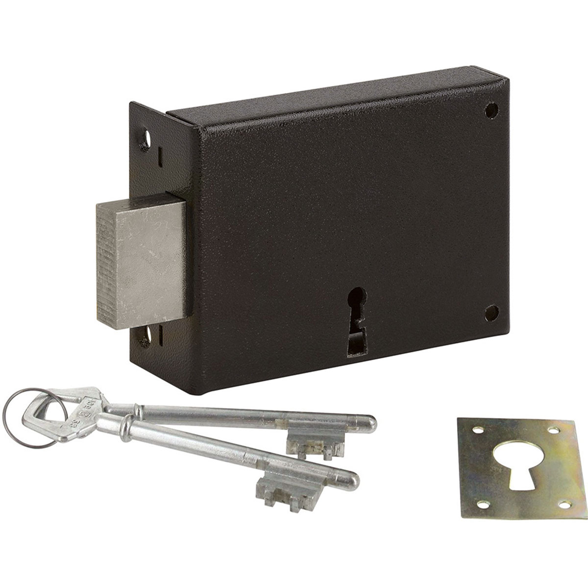 METALUX Série 467 Gauche - Serrure en applique Pêne dormant seul 140x80 Porte extérieur Portail Porte de cave Porte de jardin