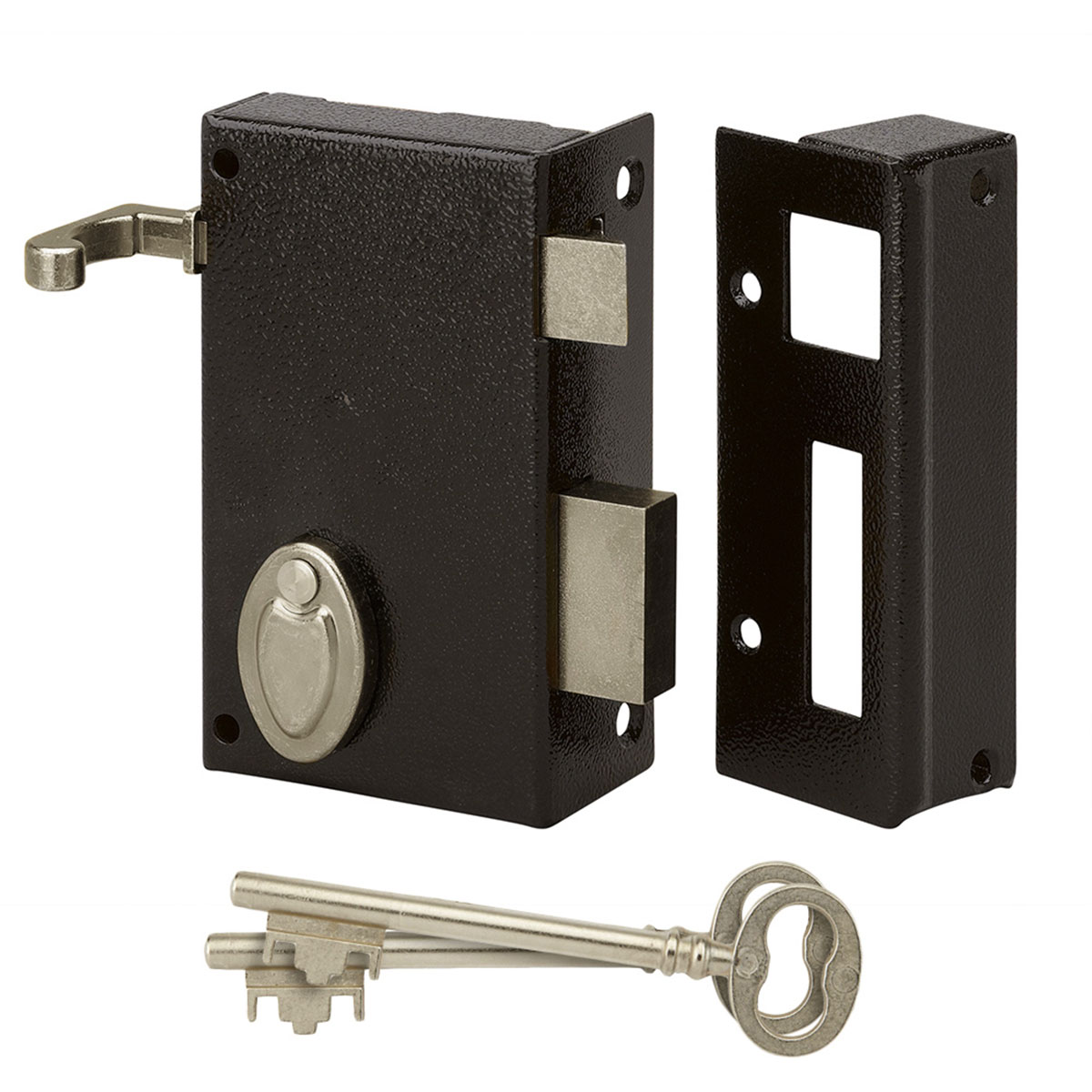 METALUX 802 Droite - Serrure en applique Verticale à tirage Coffre 70x120 mm avec clés et gâche