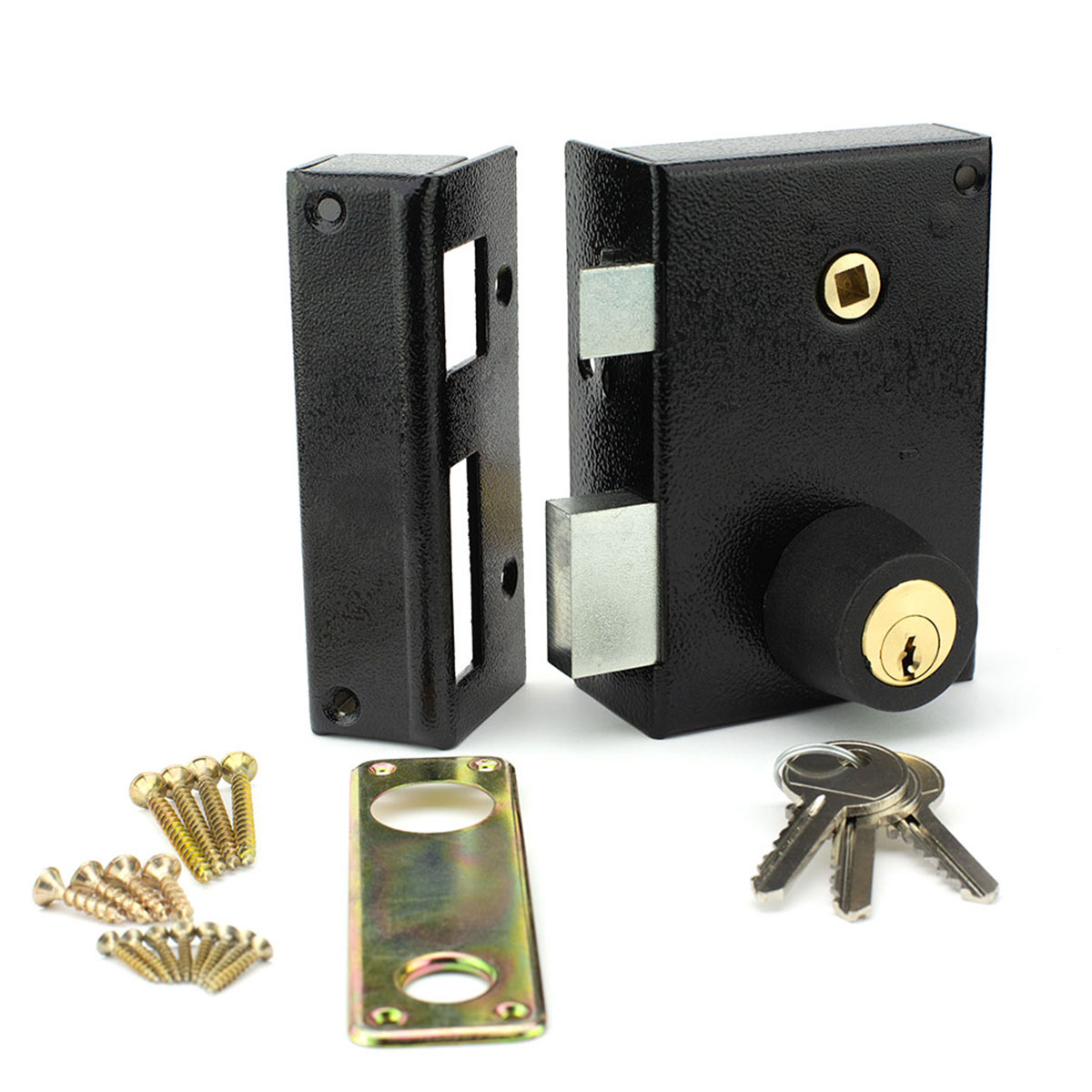 METALUX 852 Gauche - Serrure en applique Horizontale avec Gâche Coffre 140 x 45 x 85 Fouillot de 7 mm Axe 45 Entraxe 68