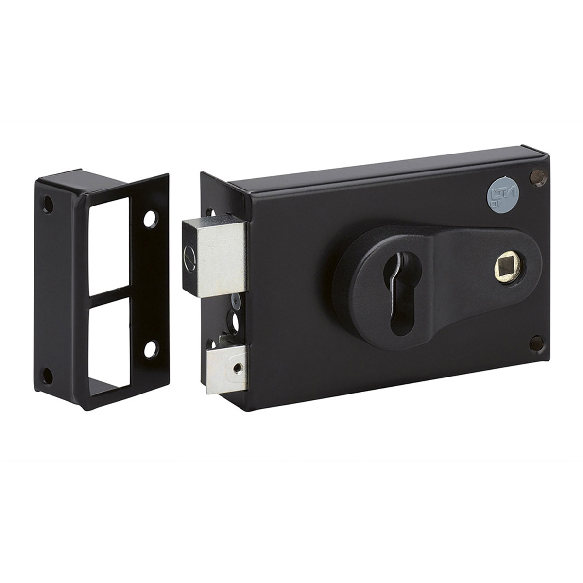 METALUX ND10 9772 Fouillot Gauche - Serrure en Applique Verticale Entraxe Réglable de 52 à 60 mm Axe 45 Coffre 75x130 mm