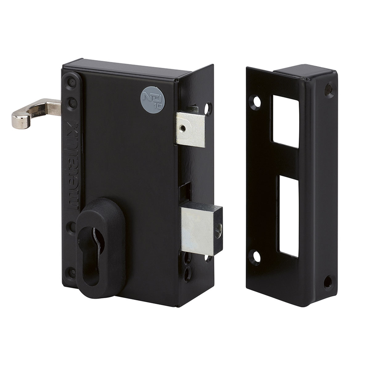 METALUX ND10 9870 Tirage Droite - Serrure de porte Universelle Entraxe Modulable 85 ou 95 mm Coffre 75x130 mm