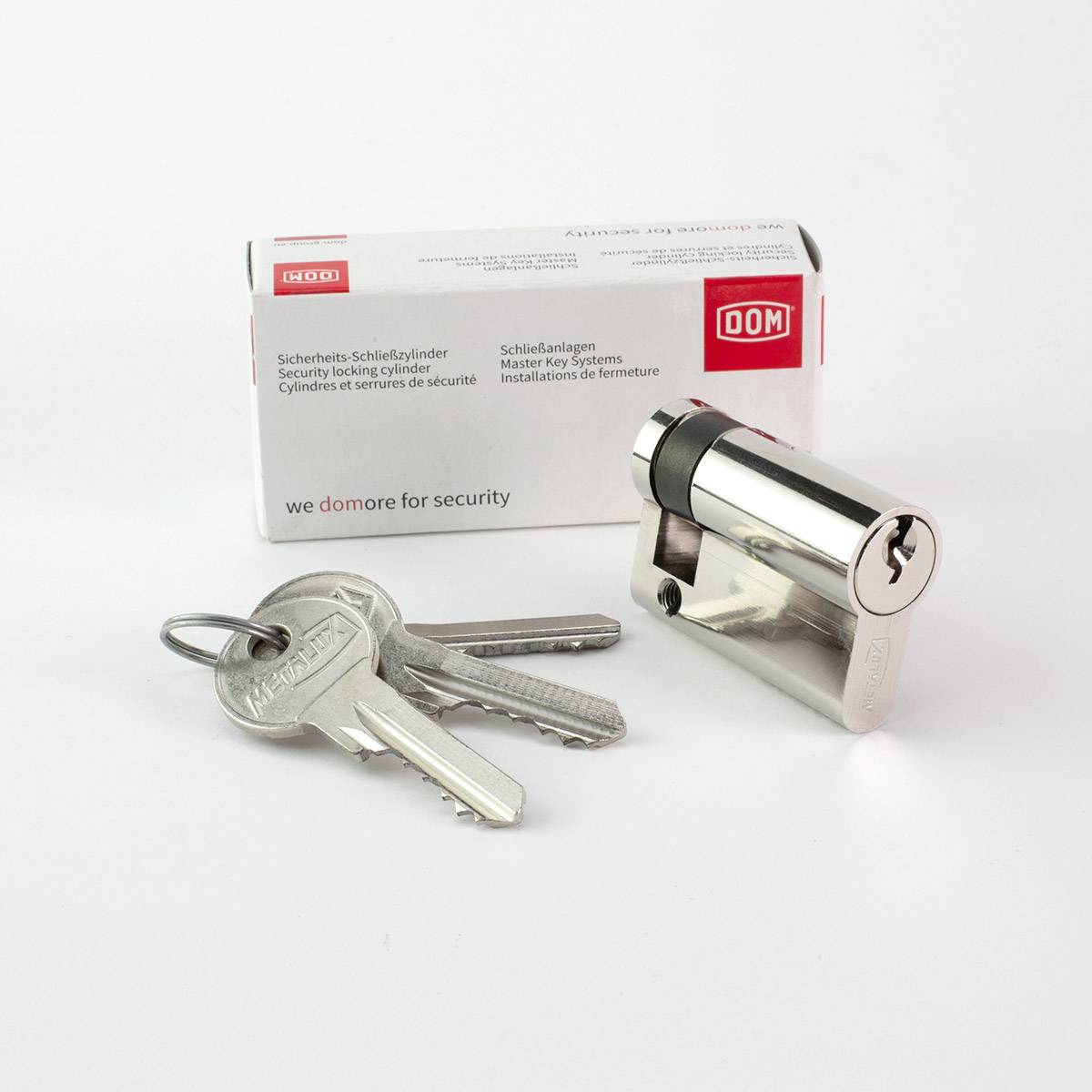 Metalux - Demi-Cylindre de serrure k 40x10 idéal pour Porte de garage porte de box Barillet anti-crochetage protection contre le perçage Norme DIN EN 1303:2005