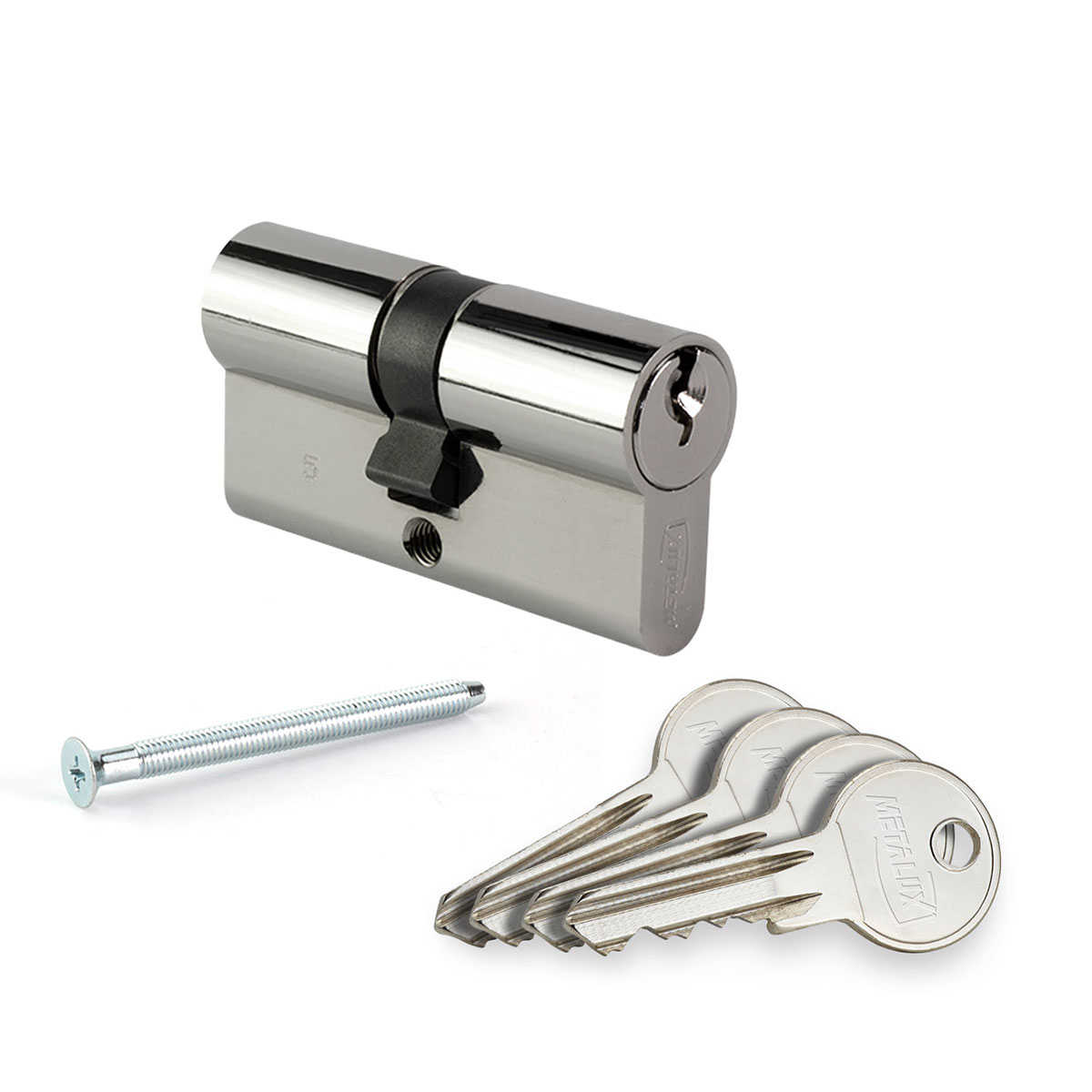 Metalux Cylindre de serrure PM1 - 30x30 Panneton court pour porte ou portail à faible Norme DIN EN 1303:2005