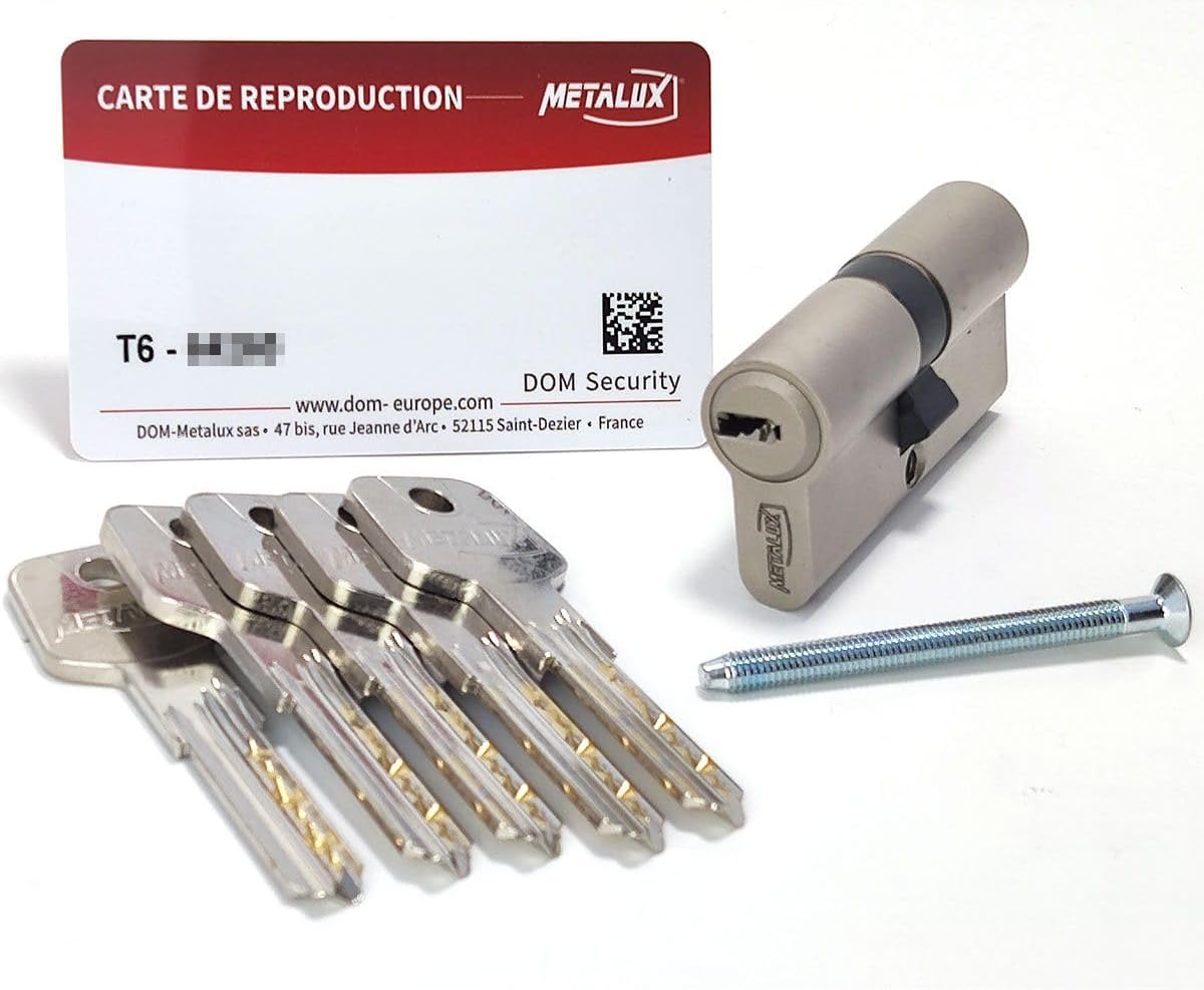 Metalux - Cylindre de serrure Anti-bumping Anti-crochetage Protection contre le perçage Norme DIN (30x30)