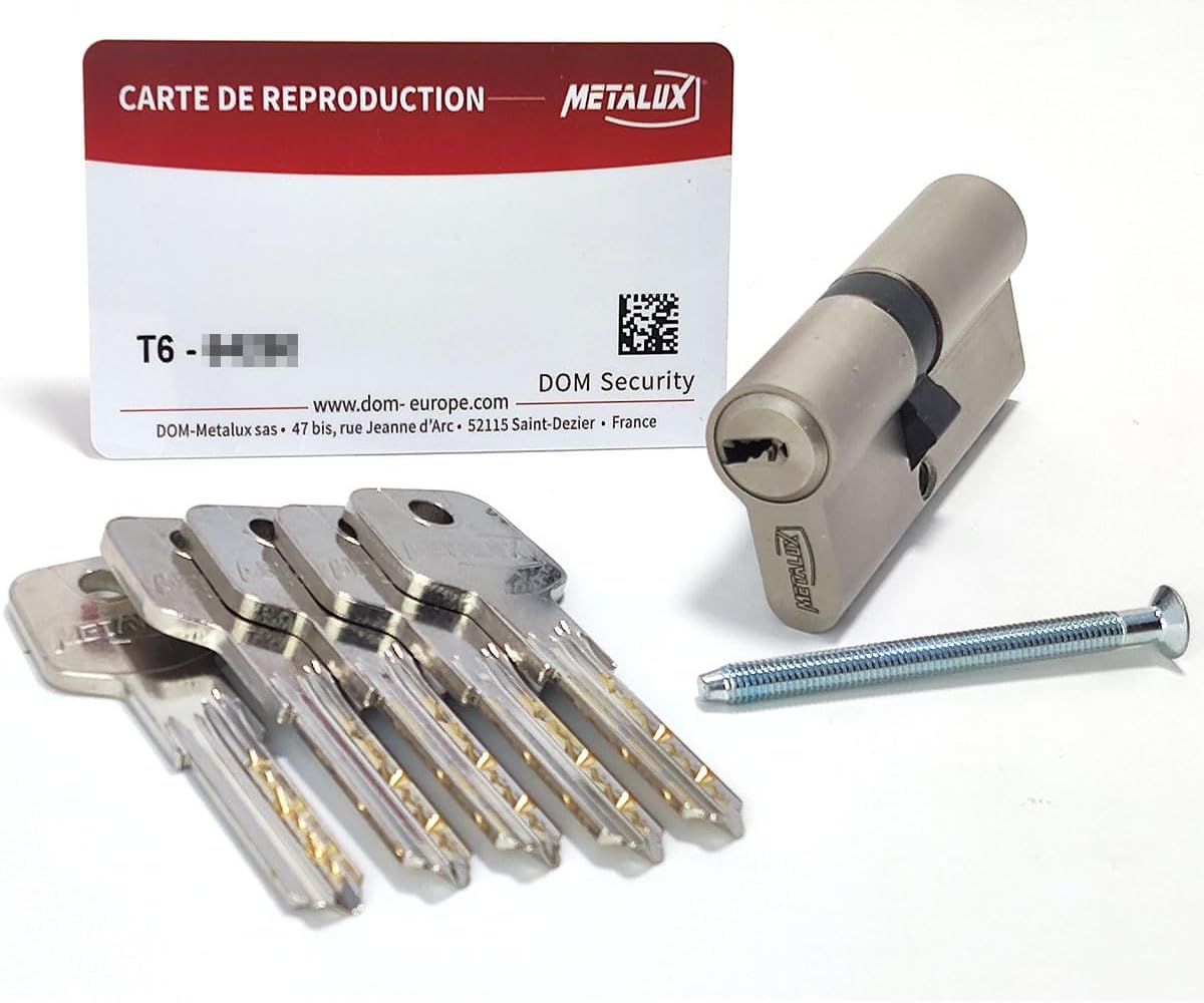 Metalux - Cylindre de serrure Anti-bumping Anti-crochetage Protection contre le perçage Norme DIN (30x40)