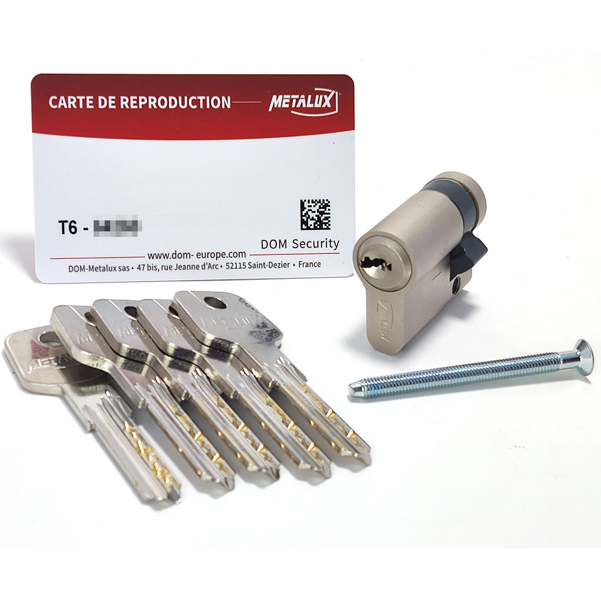 Metalux - Demi-Cylindre de serrure Anti-bumping Anti-crochetage Protection contre le perçage Norme DIN (30x10)